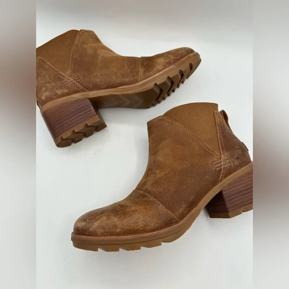 Sorel Women's Size 8 Cate Chelsea Bootie Waterproof Leather Brown Rain Boot - Picture 6 of 10